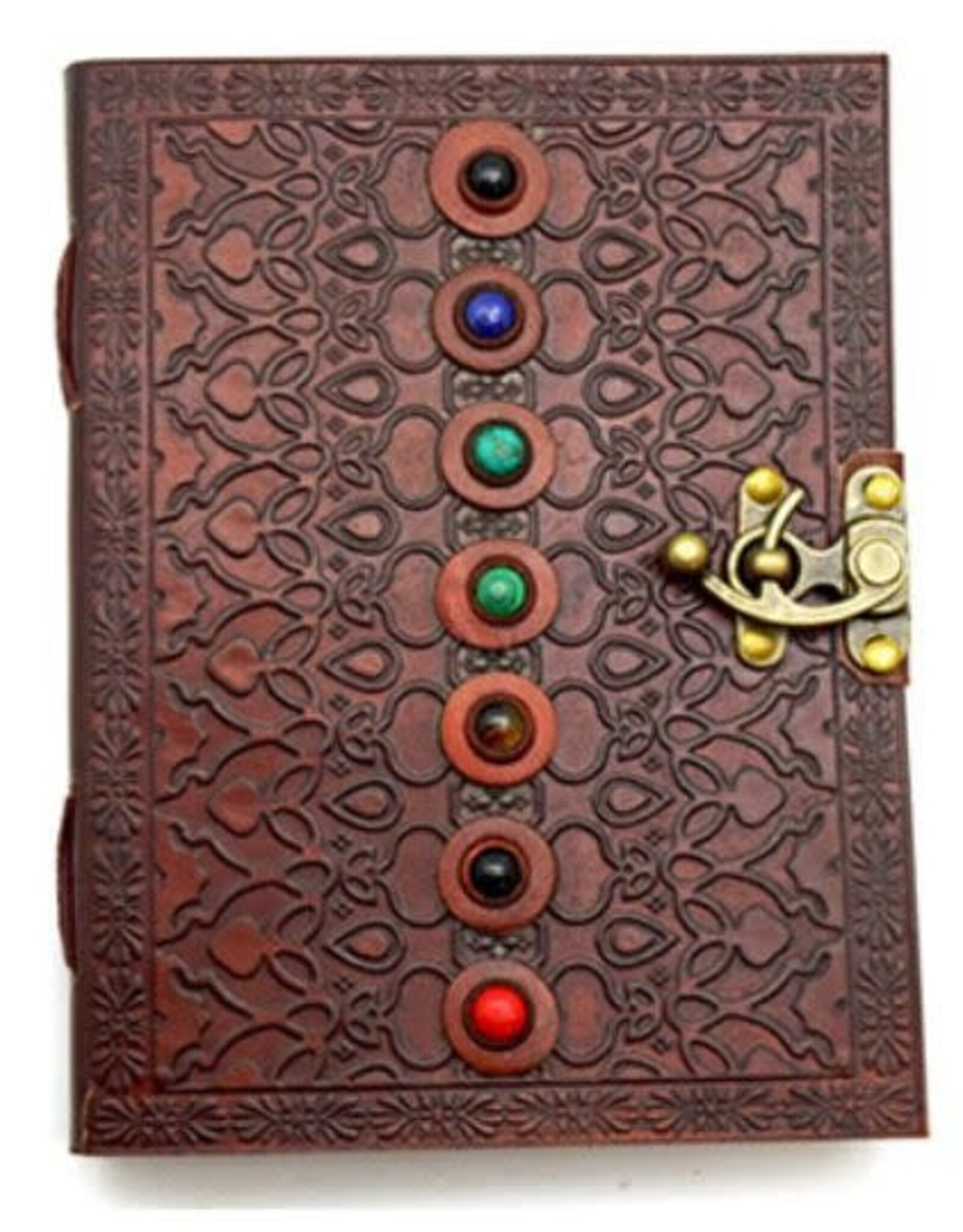 Fantasy Gifts Leather Journal with Chakra Stones 6"x 8"