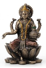 Lakshmi Sitting on Lotus Statue 3.5"