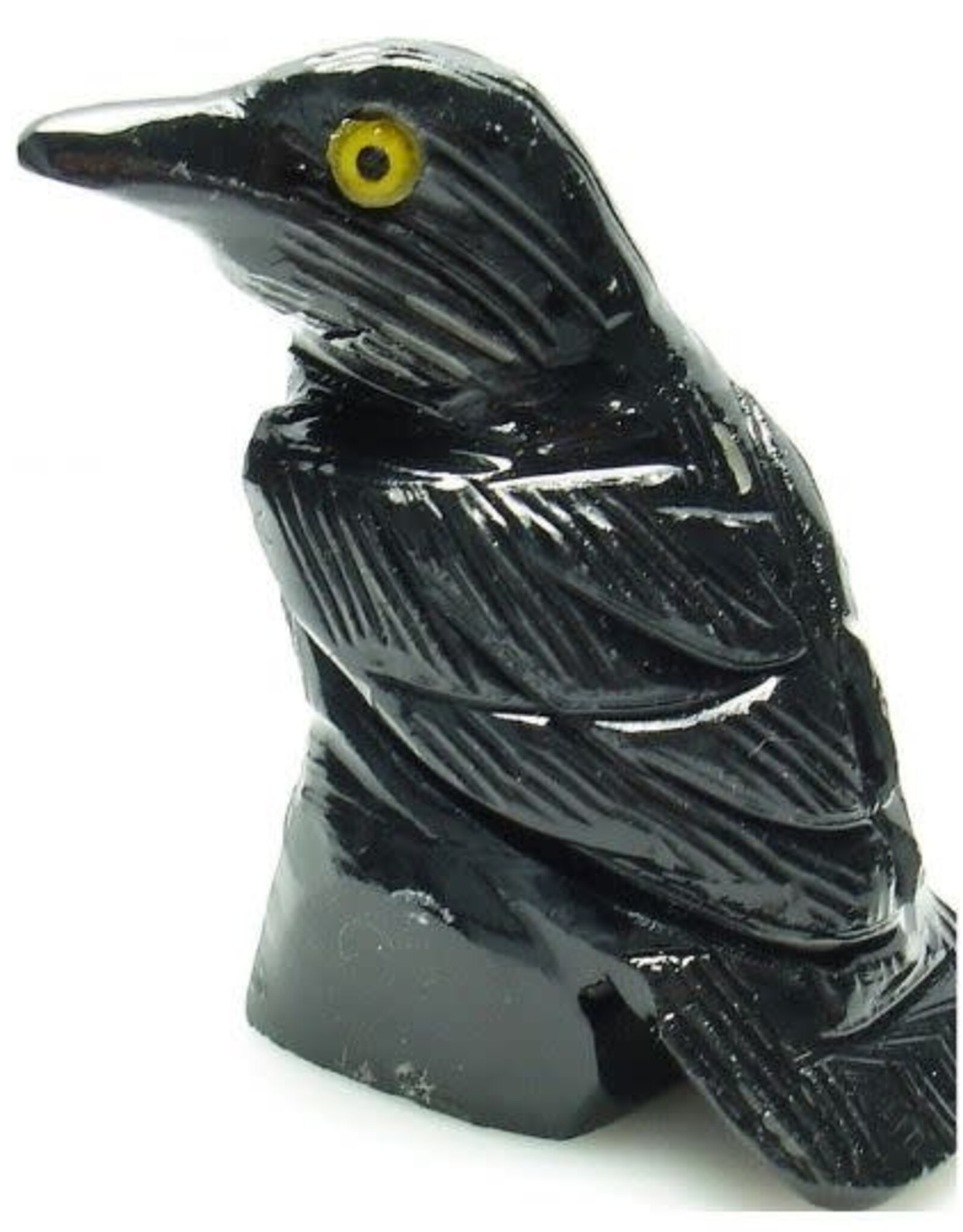 Black Onyx Raven 1.25″ - Stone Animal