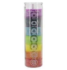 Glass Pillar Candle - 7 Day Chakra -unscented 8"