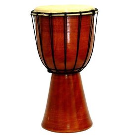 Red Djembe Drum Plain  - 15" tall