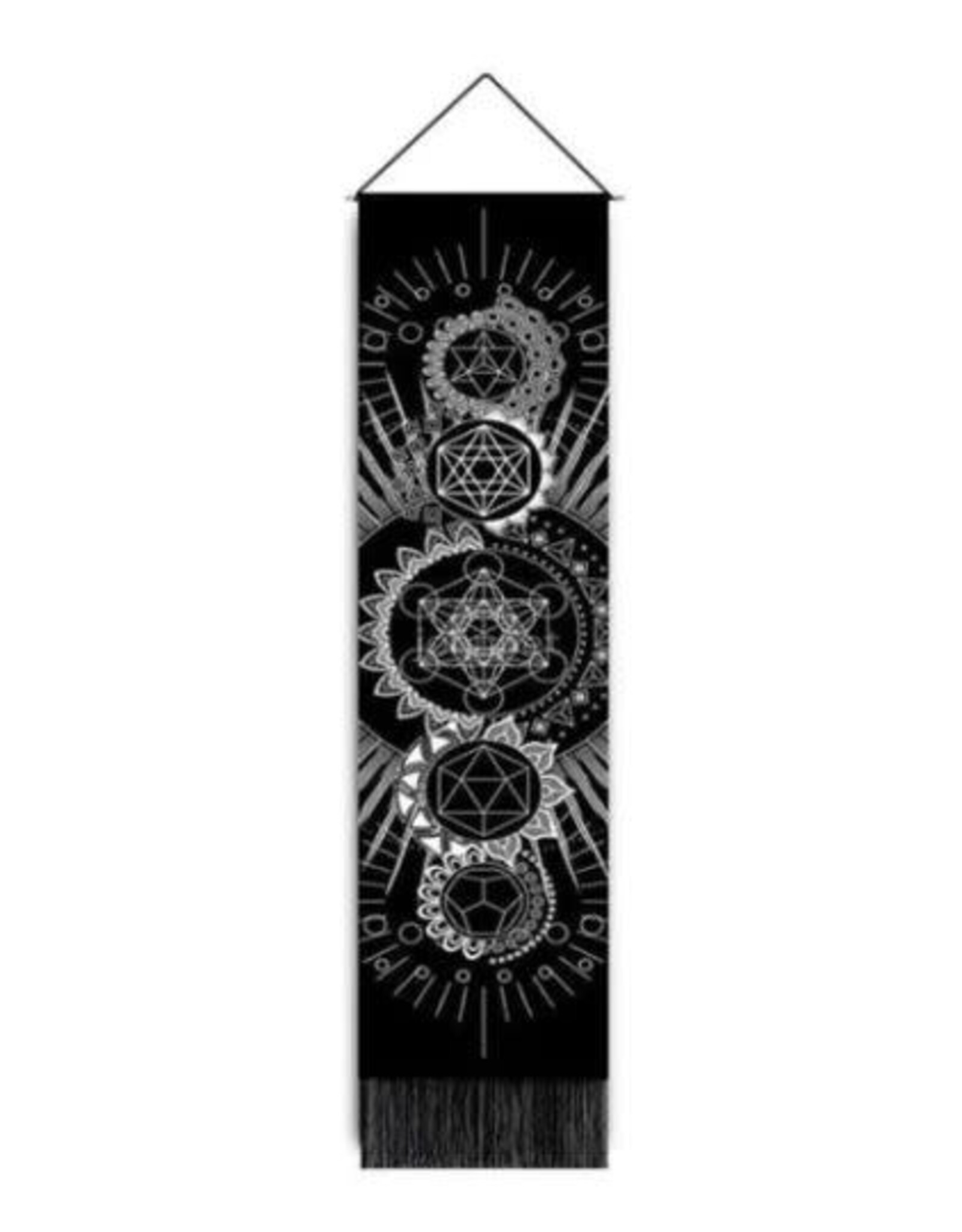 Black and White Metatron Banner Sacred Geometry