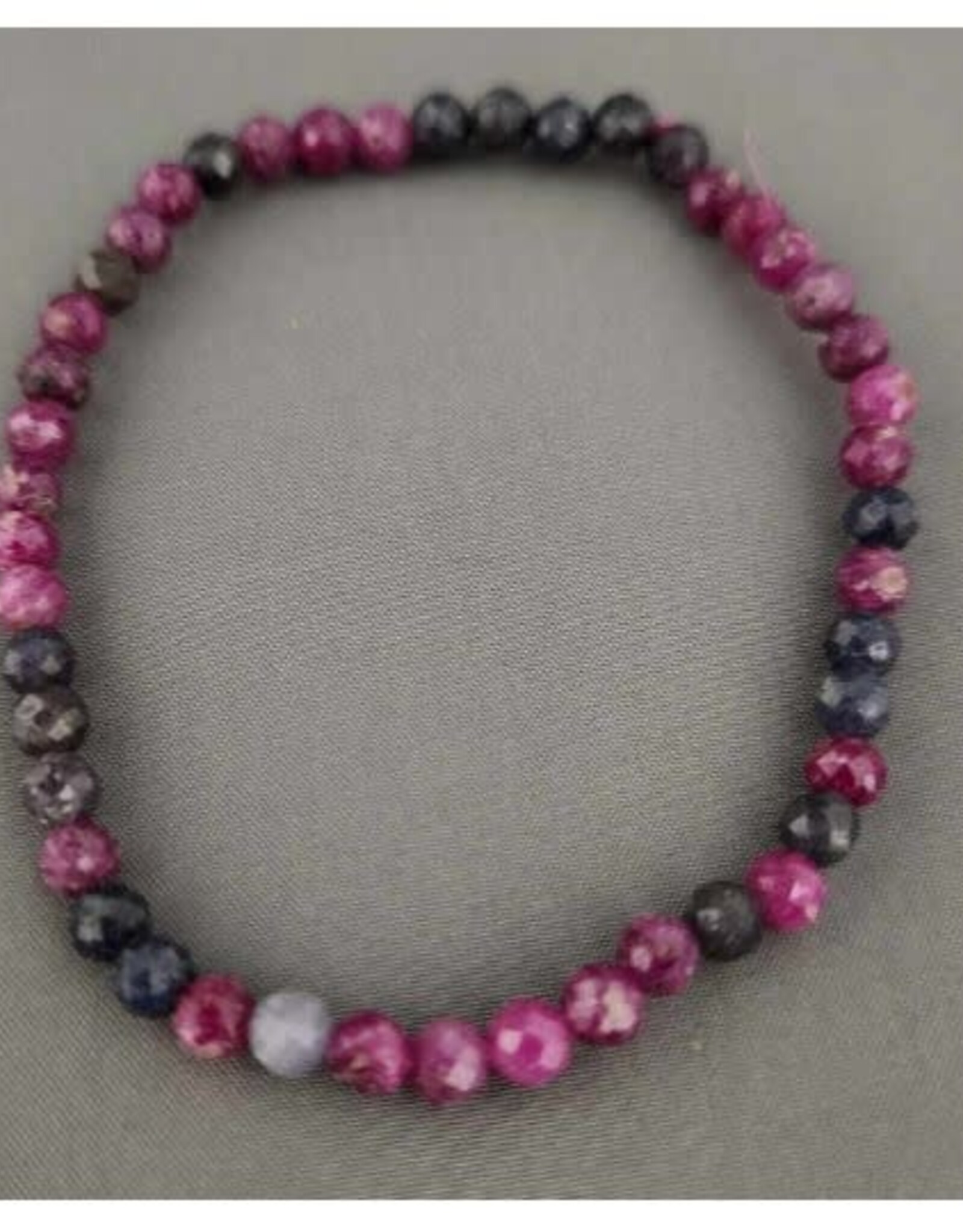 Ruby and Sapphire Faceted Bracelet 4MM