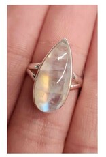 Rainbow Moonstone Ring F - Size 7 Sterling Silver