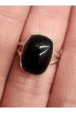 Black Obsidian Ring - Size 6 Sterling Silver