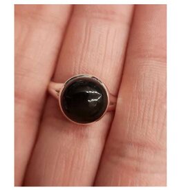 Black Obsidian Ring - Size 8 Sterling Silver
