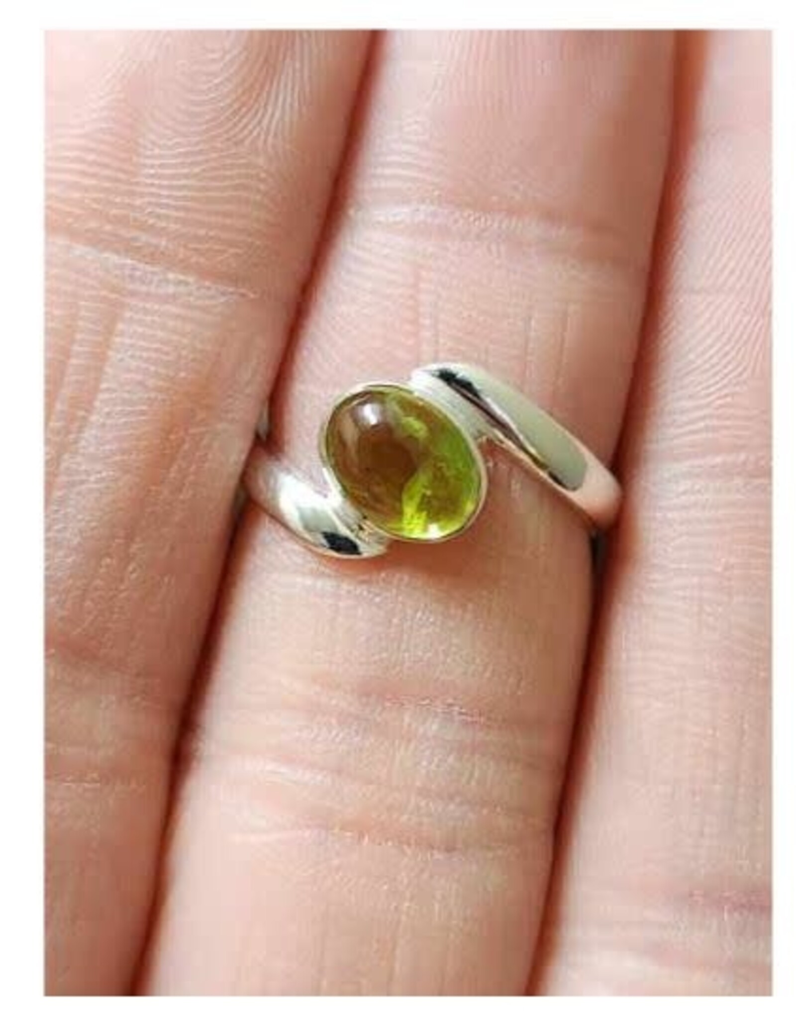 Peridot Ring - Size 6 Sterling Silver