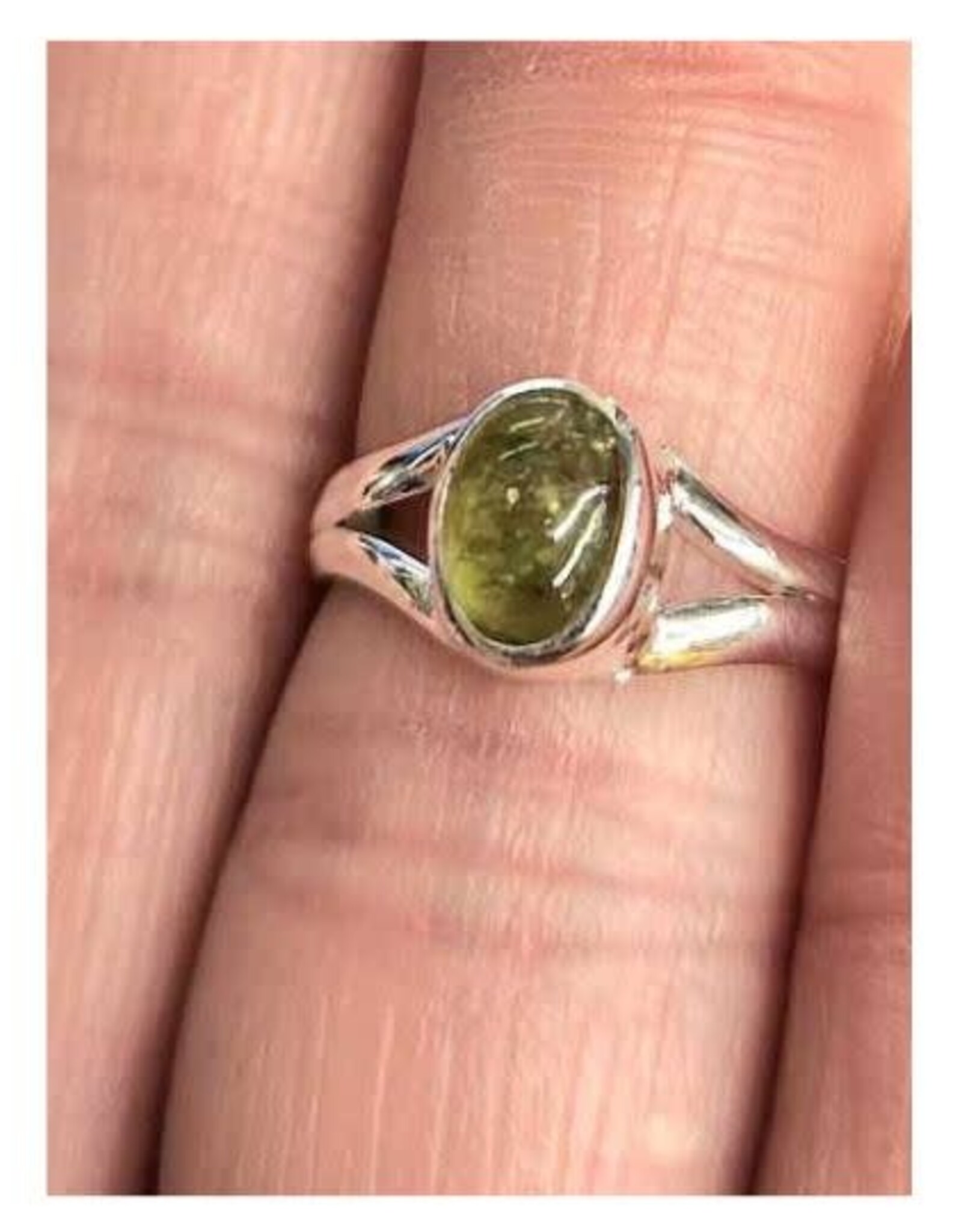 Peridot Ring A - Size 6 Sterling Silver