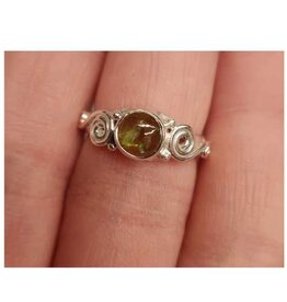 Peridot Ring C - Size 7 Sterling Silver