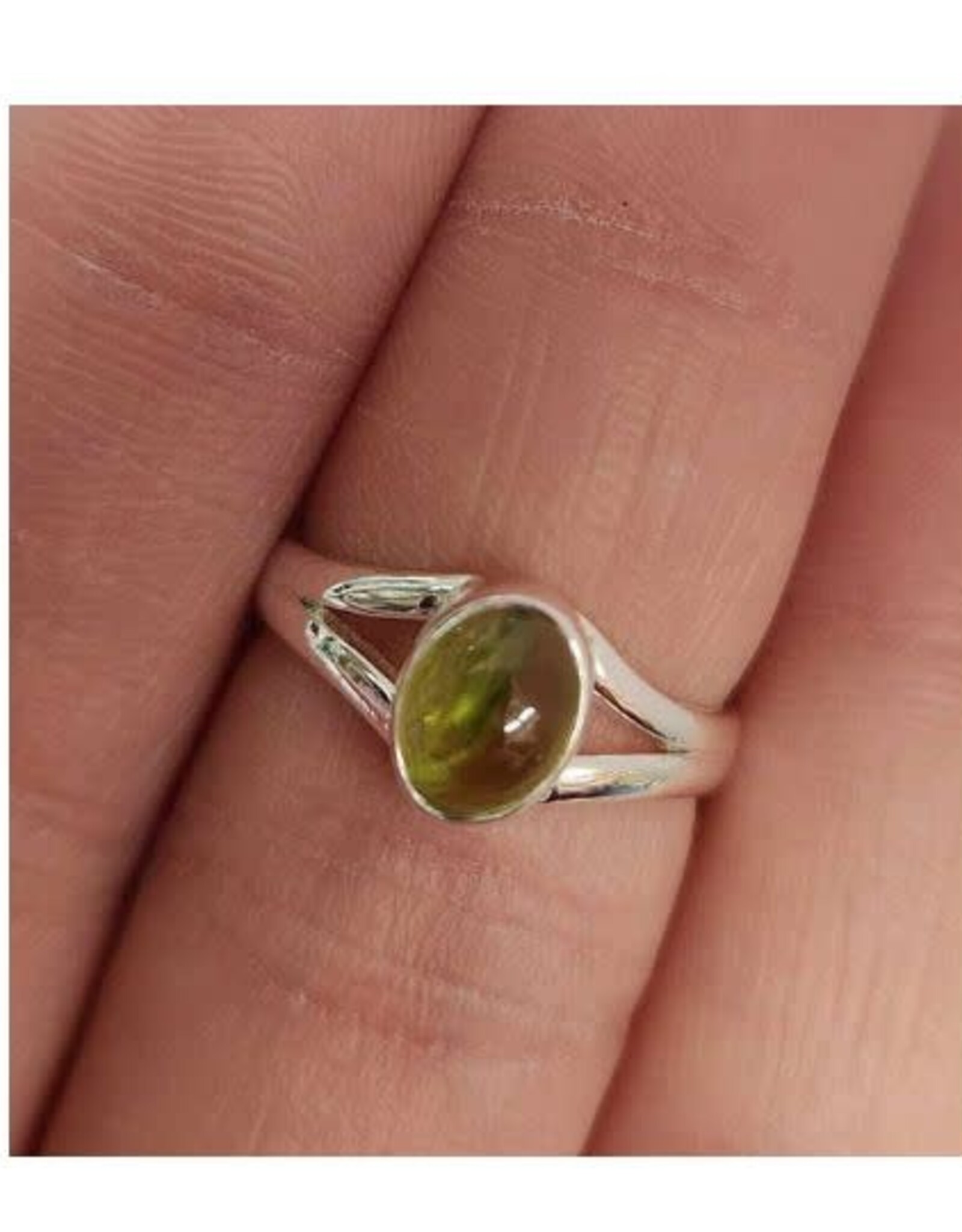 Peridot Ring - Size 7  Sterling Silver