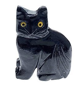 Black Onyx Cat - Stone Animal
