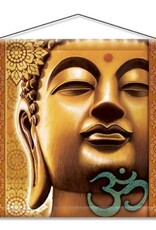 Golden Buddha Meditation Banner 15"x 15"
