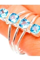 Blue Topaz Sterling Silver Ring Size 10.25
