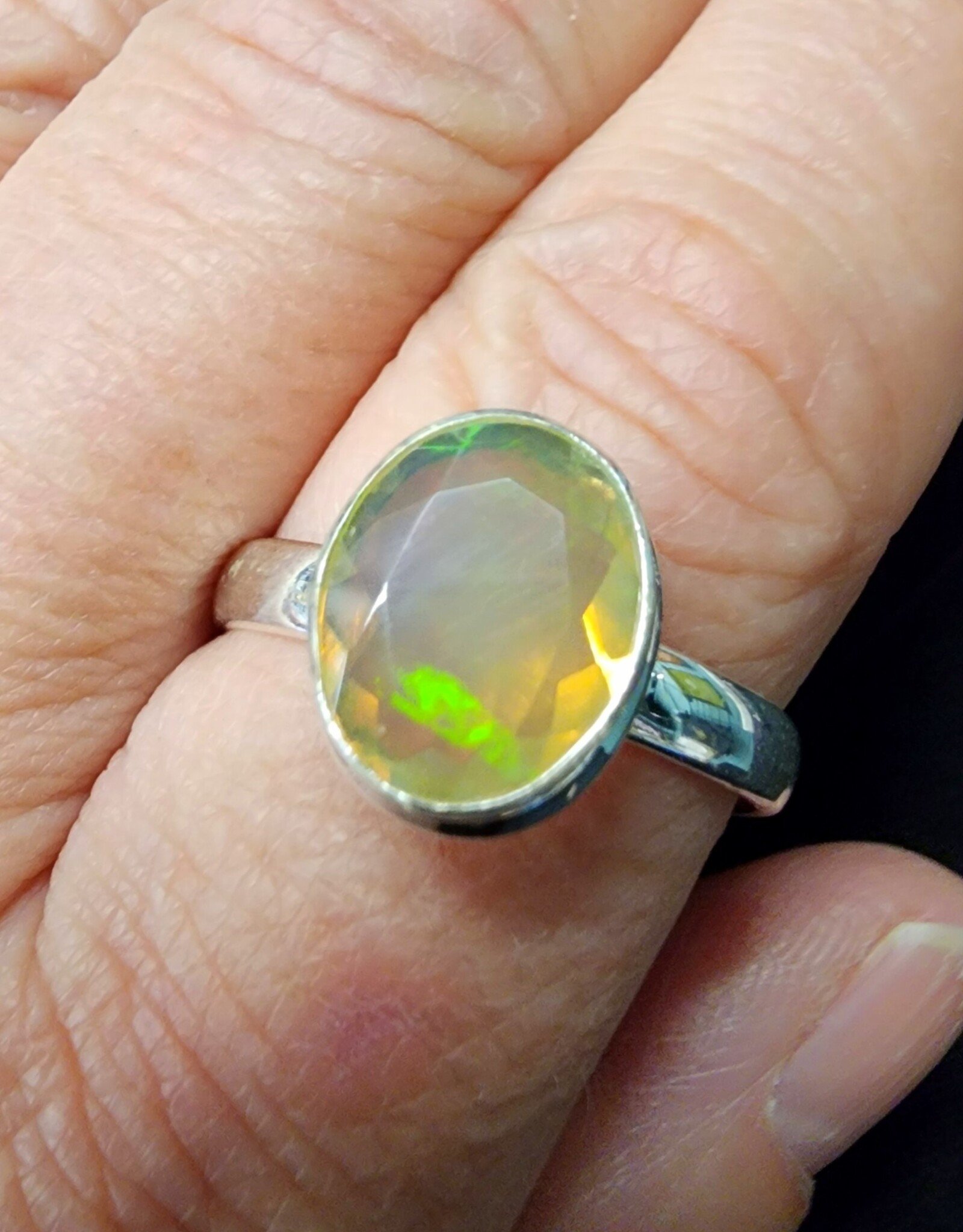 Ethiopian Opal Sterling Silver Ring 11.75