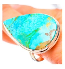 Chrysocolla Sterling Silver Ring Size 12