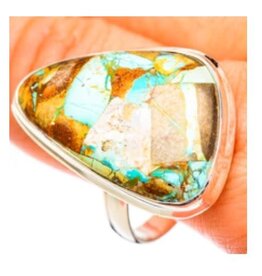 Copper Turquoise Sterling Silver Ring 13