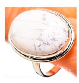 Howlite Sterling Silver Ring Size 13.5