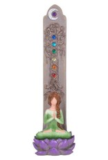 Yoga Goddess Incense Holder with Chakra Gems 11.25"