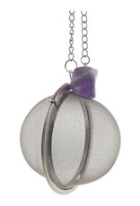 Tea Infuser Ball with Amethyst - Stainless Steel