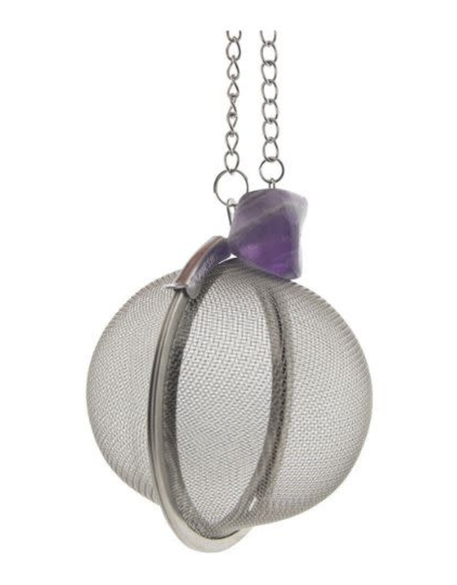Tea Infuser Ball with Amethyst - Stainless Steel