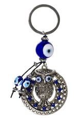 Evil Eye Owl Metal Keychain 4.5"