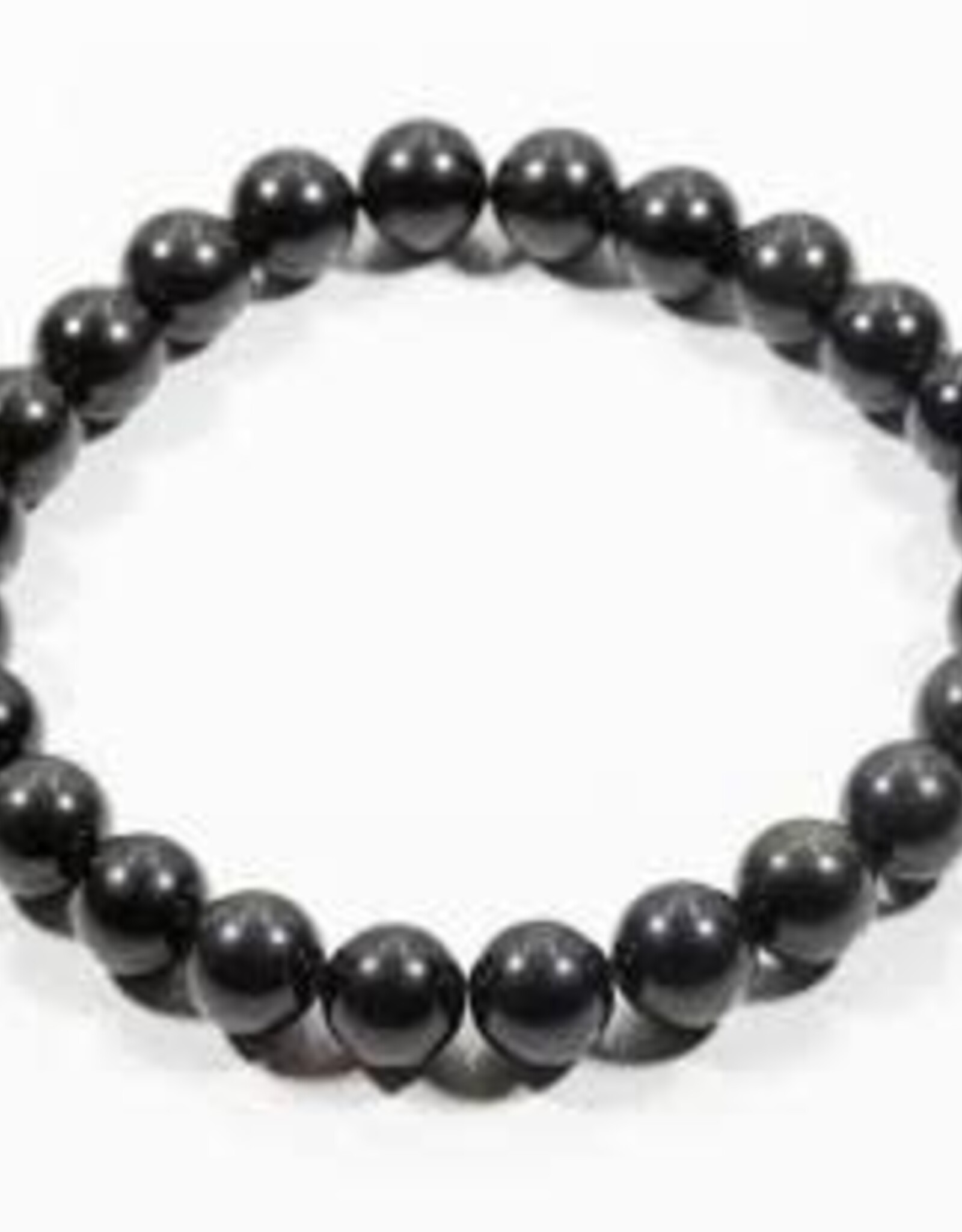 Black Obsidian Men's Bracelet 8MM - 8-8.5"