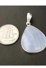 Blue Lace Agate Pendant F Sterling Silver