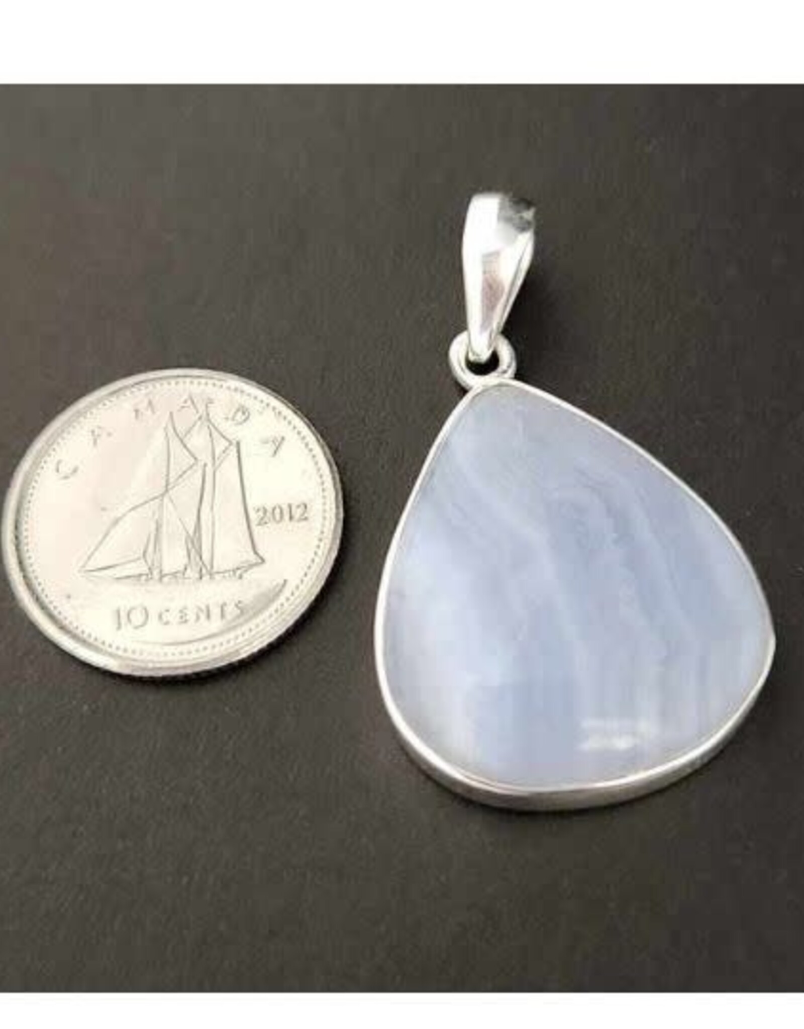 Blue Lace Agate Pendant F Sterling Silver