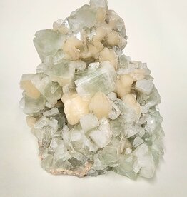 Green Apophyllite with Stilbite Cluster