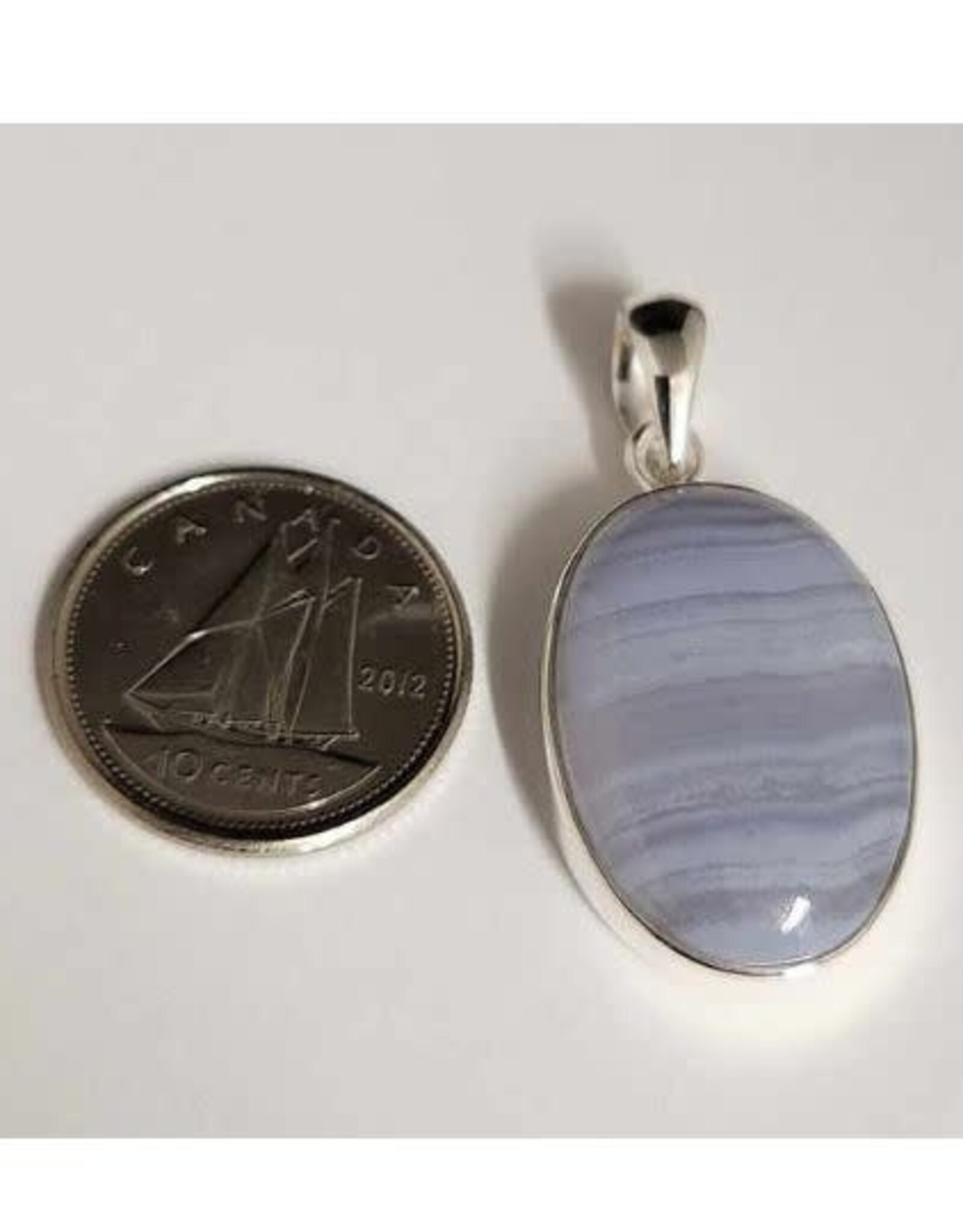 Blue Lace Agate Pendant A Sterling Silver
