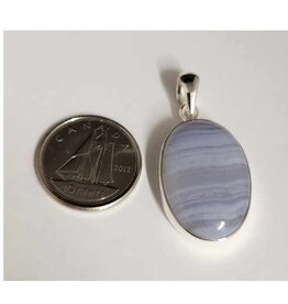 Blue Lace Agate Pendant A Sterling Silver