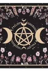Tarot / Altar Cloth: Triple Moon Pentagram