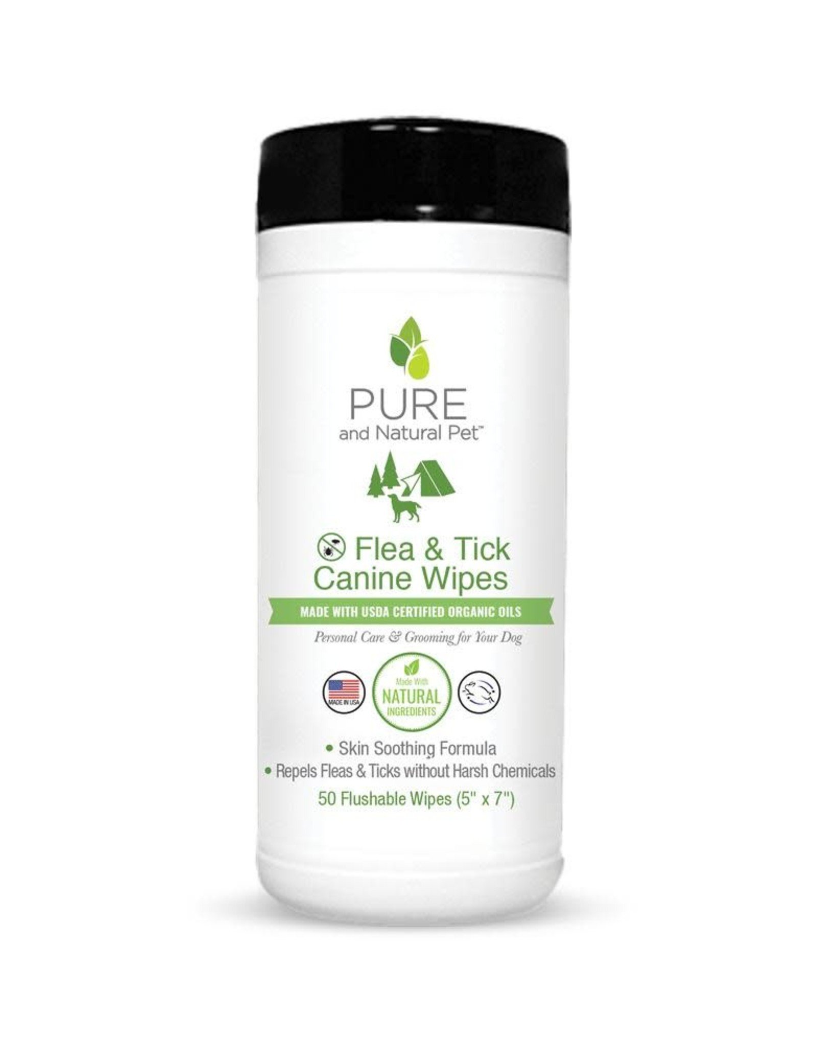 Pure and Natural Pet Flea & Tick Canine Wipes
