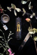 keven craft rituals Black Beeswax Ritual Art Pillar Candle