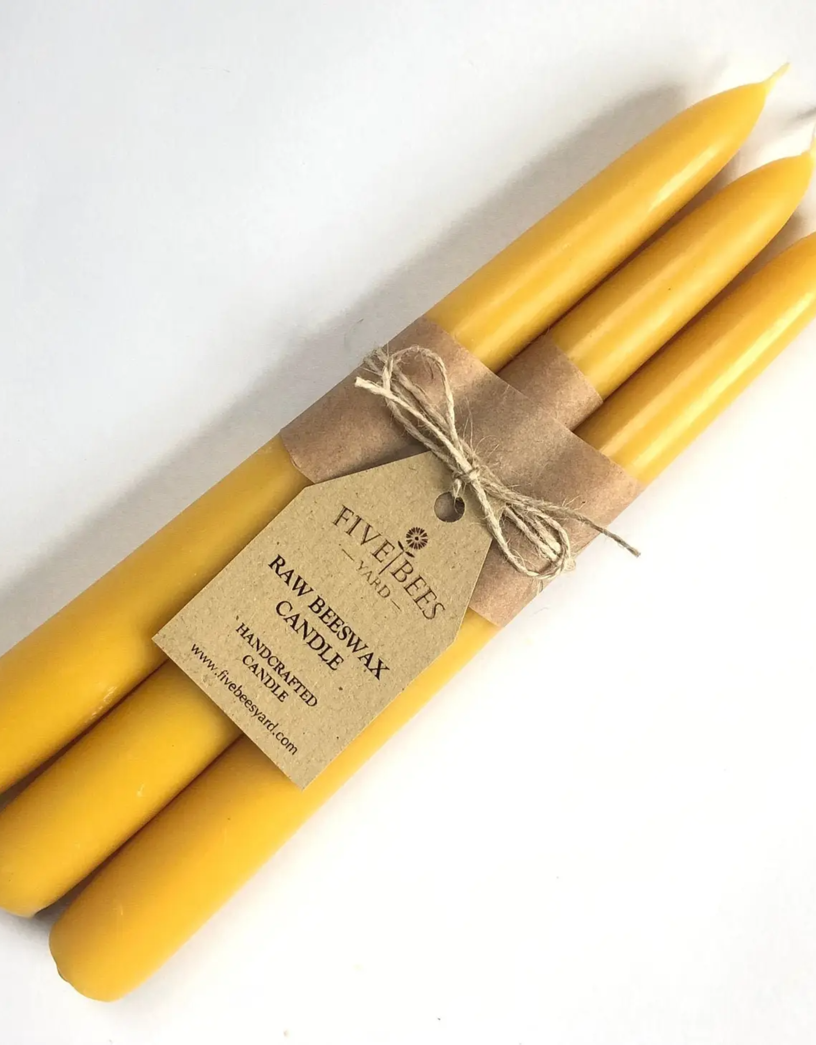 five bees Beeswax Taper Candle