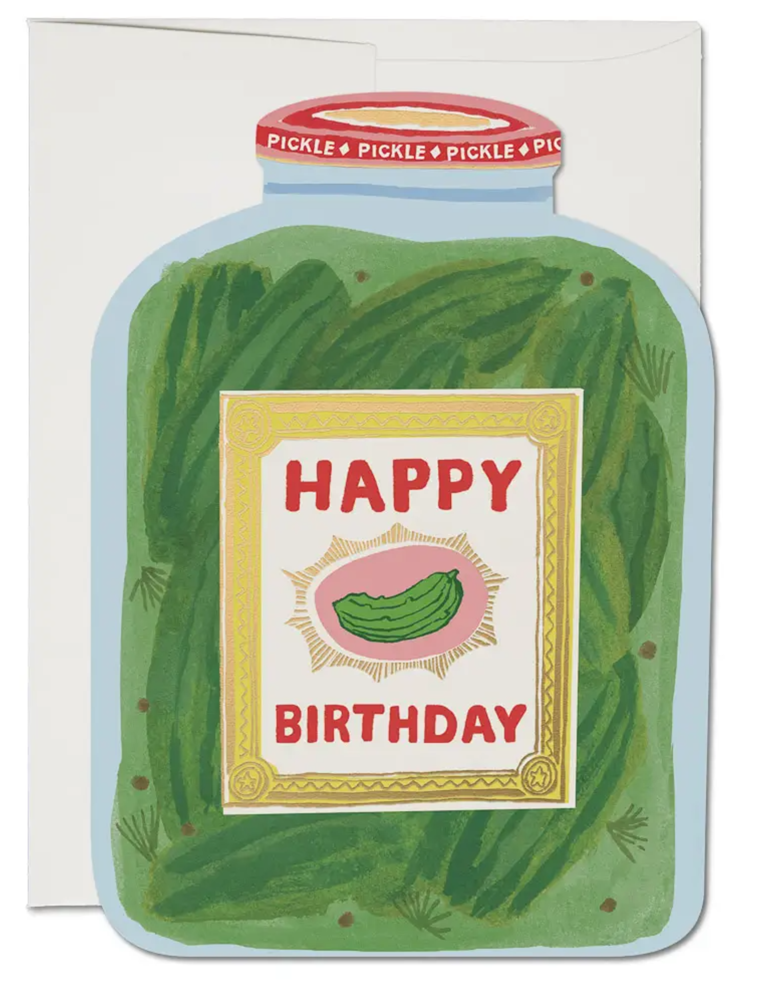 red cap cards Happy Birthday Pickle Jar