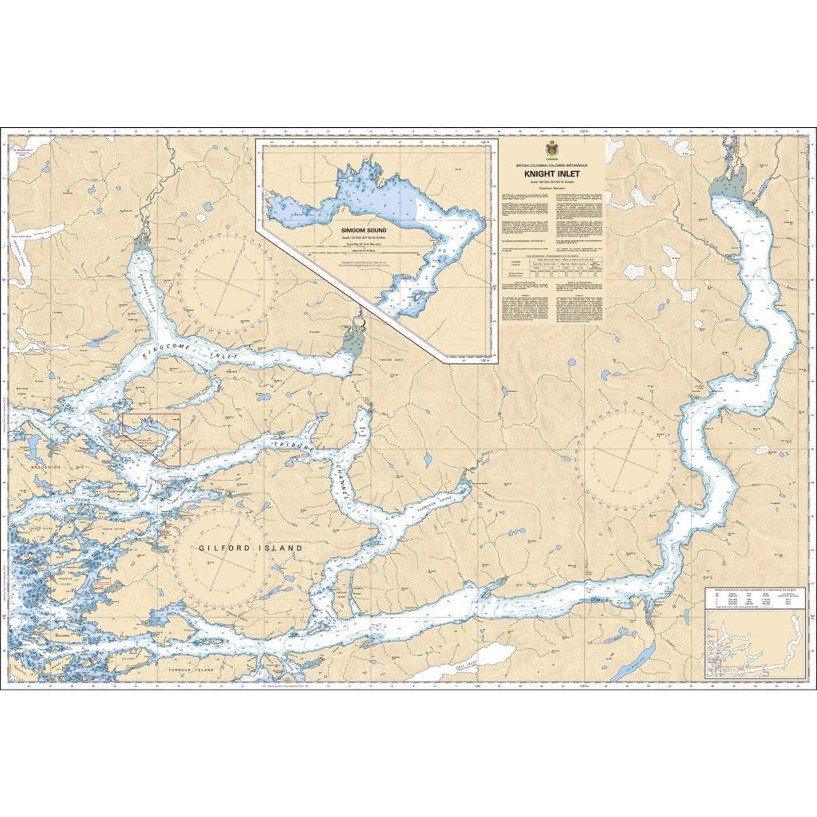 Nautical Charts - 3515-Knight Inlet