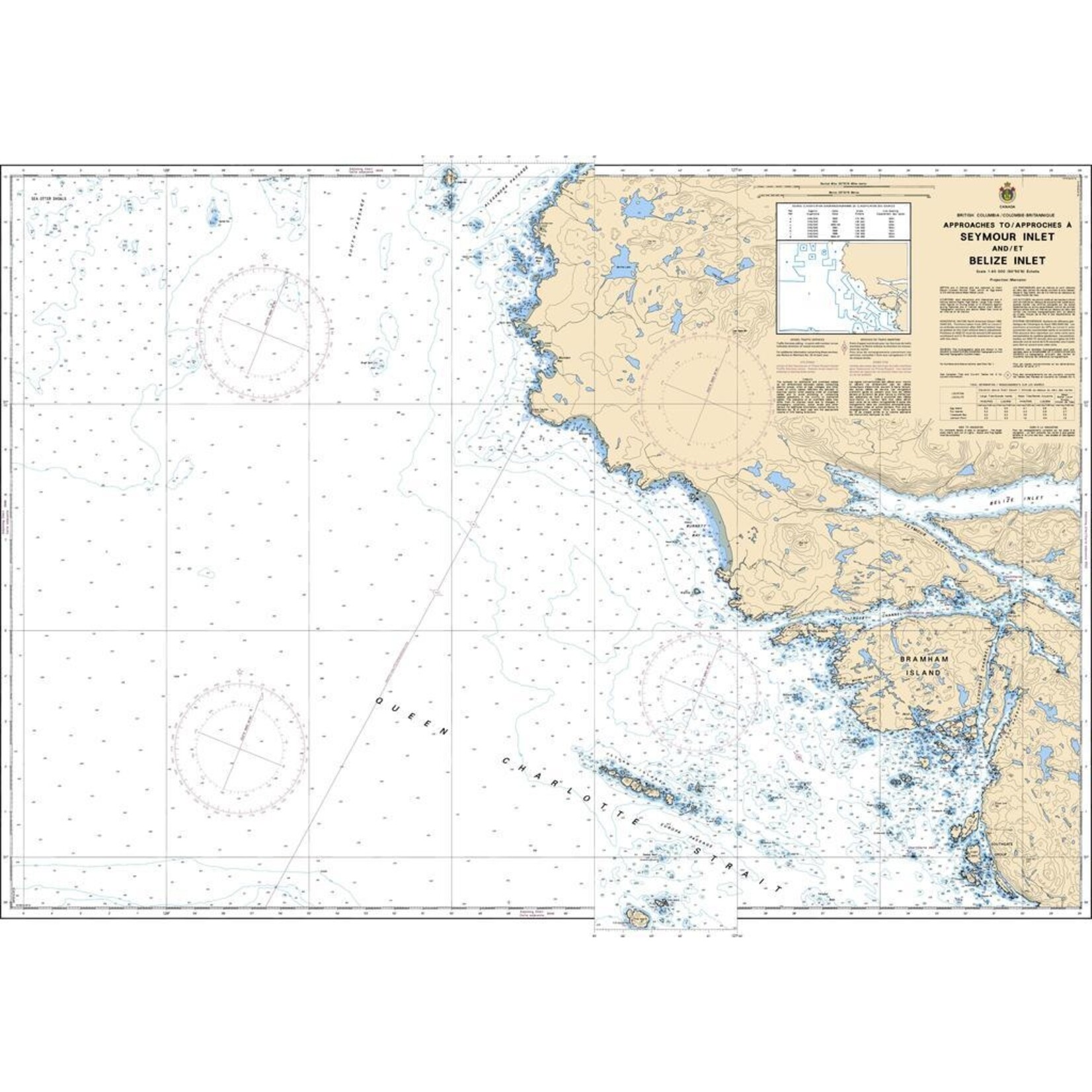 Nautical Charts - 3550 - Approaches to Seymour Inlet & Belize Inlet