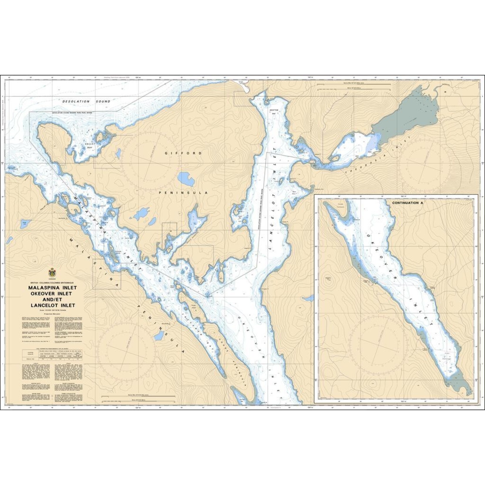 Nautical Charts - 3559- Malaspina Inlet