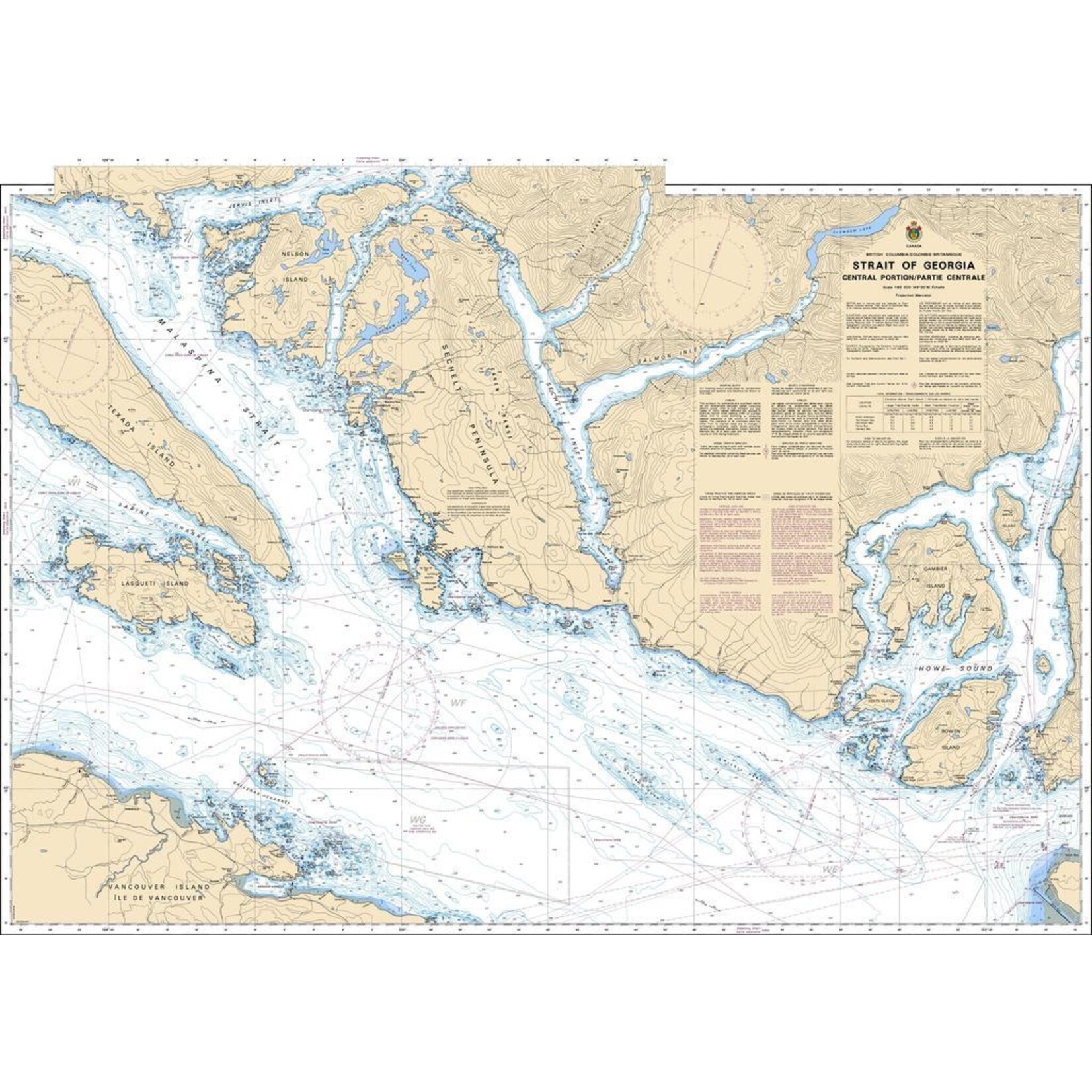 Nautical Charts - 3512-Straight of Georgia Central