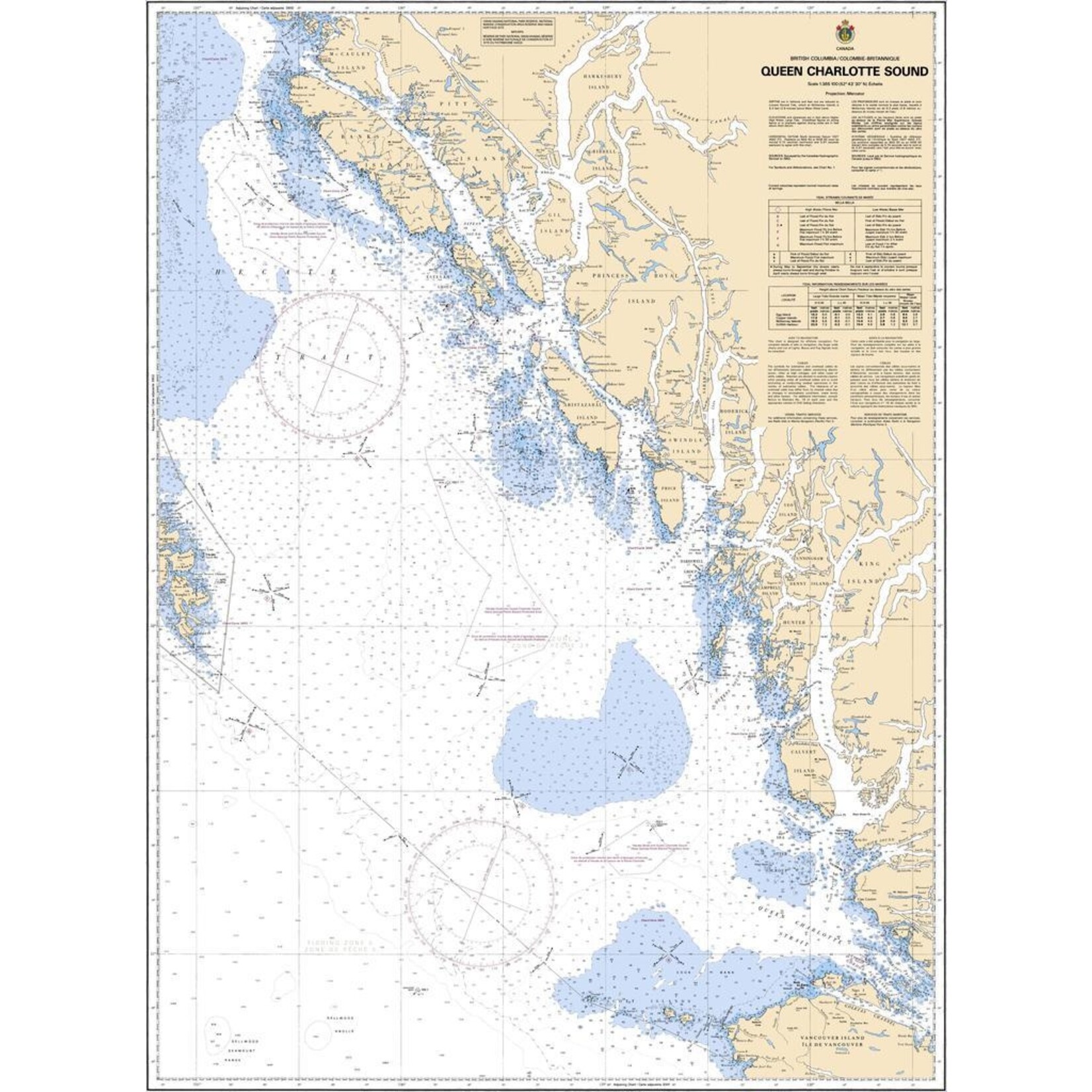 Nautical Charts - 3744 - Queen Charlotte Sound
