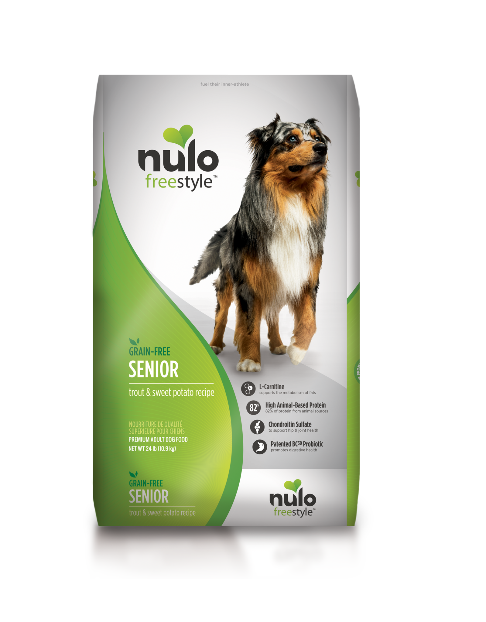 Nulo Nulo  FreeStyle Grain Free High Meat Kibble -Trout & Sweet Potato Recipe Premium Food For Senior Dogs
