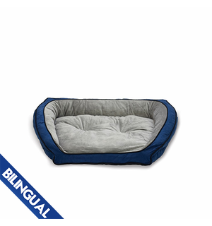 K&H K&H™ Dog Bolster Couch Blue & Grey Small 21x30