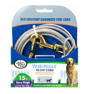 Four Paws Four Paws® Tie Out Cable Heavy Weight Silver 15'