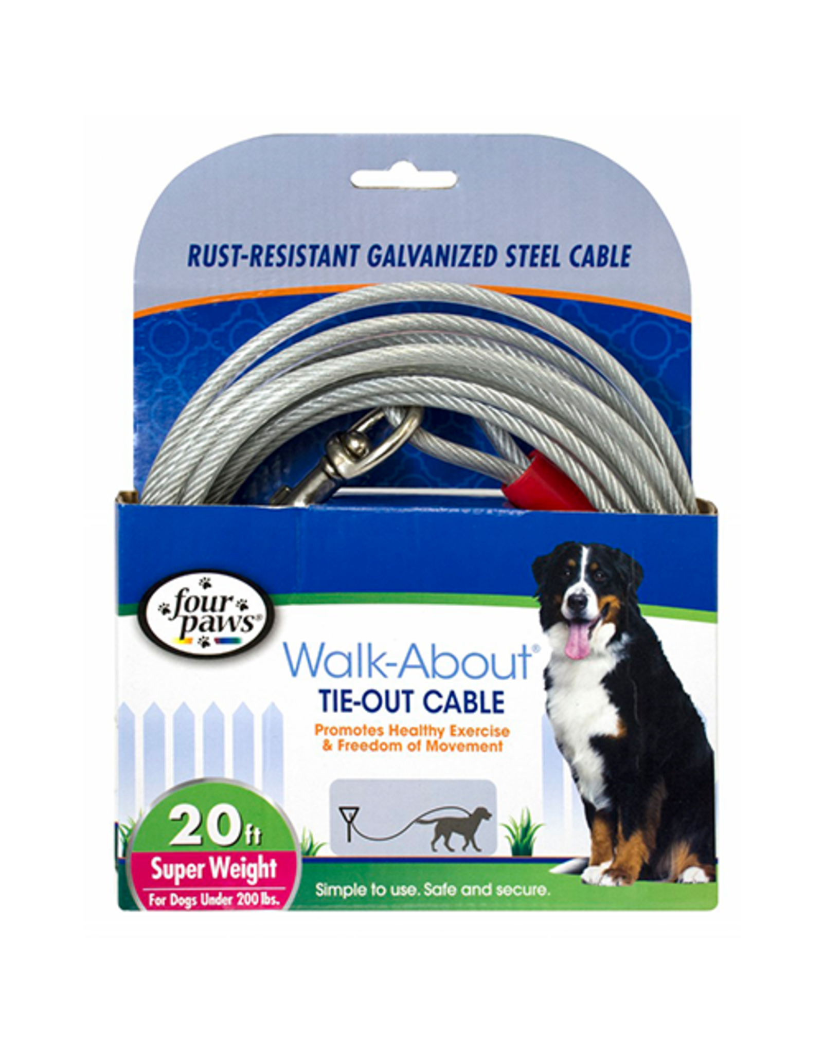 Four Paws Four Paws® Tie Out Cable Super Weight Silver 20'