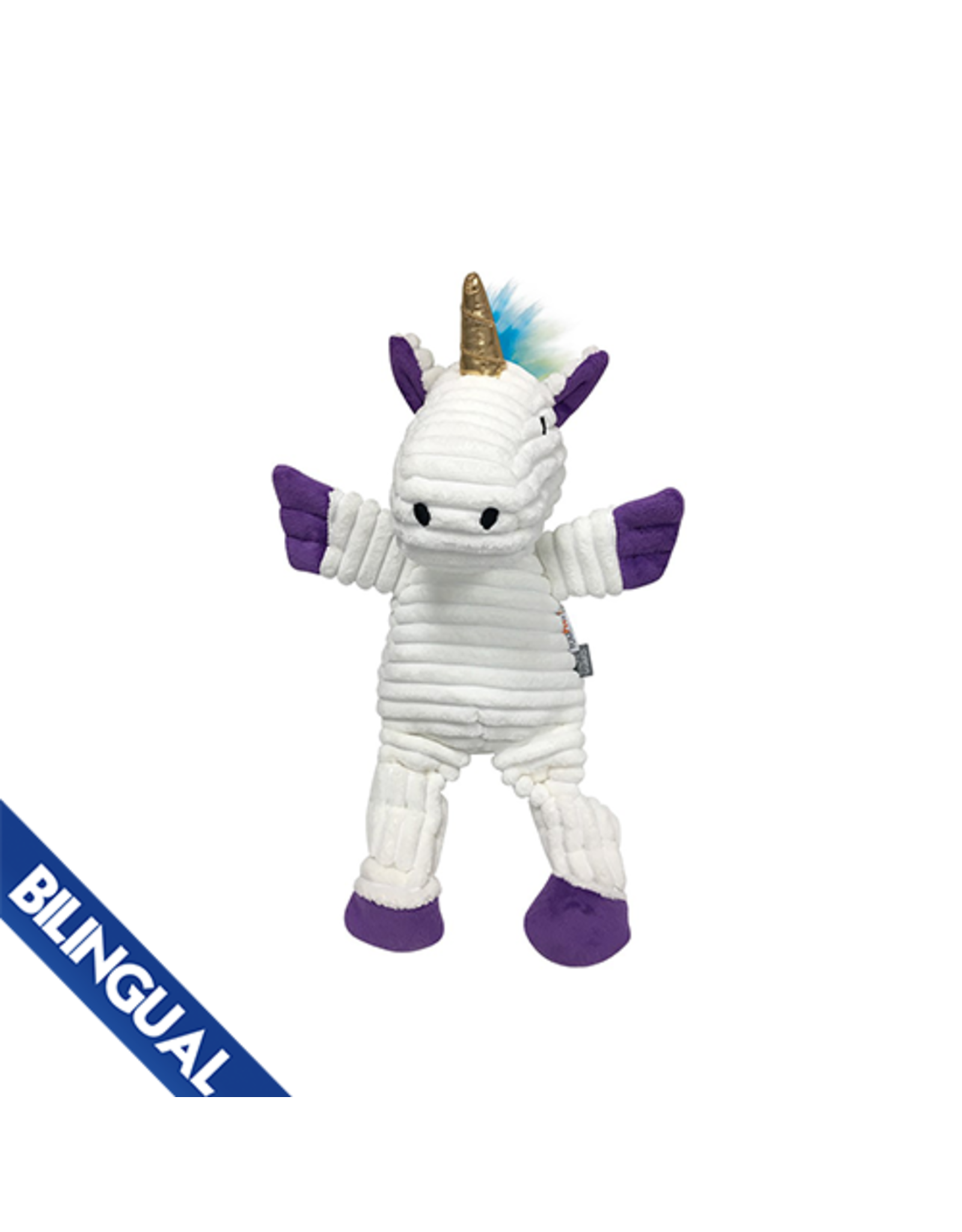 Foufoubrands Rainbow Bright Knotted Unicorn Dog Toy  Large