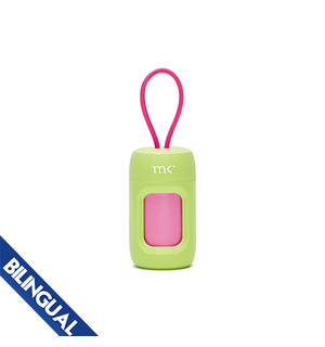 MK Leash Dispenser Green  &  Pink with  20 Scented Bags
