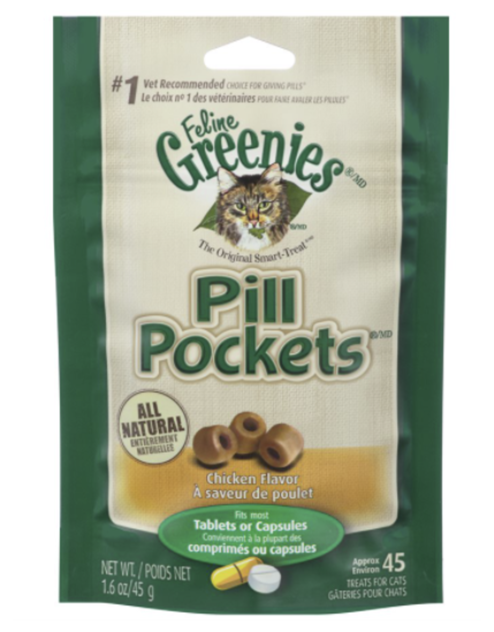 Greenies Pill Pockets Cat Treats Chicken 1.6oz