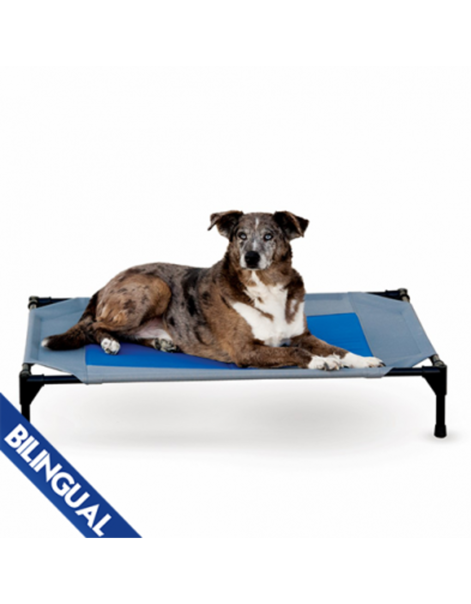 K&H K&H™ Coolin' Gel Pet Cot & Cover Grey & Blue Large