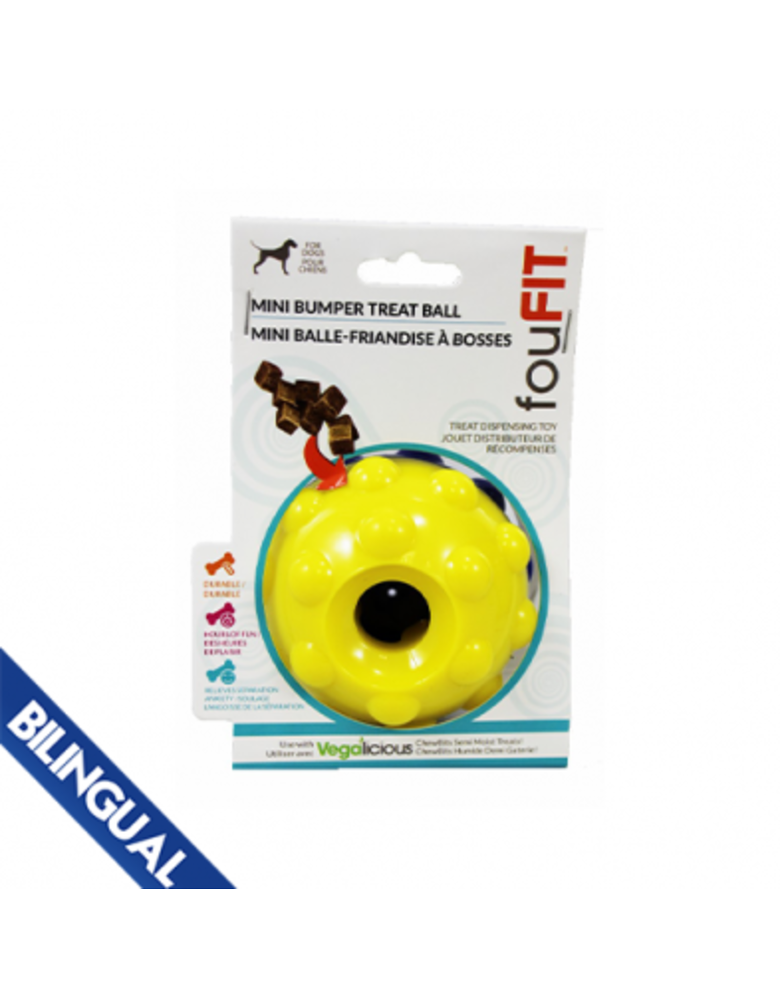 FoufouBrands Dog BumperTreat Ball Treat Despensing Toy